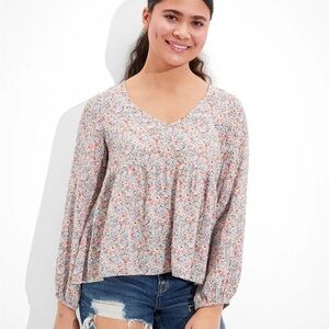 Floral Print Women's Babydoll Top